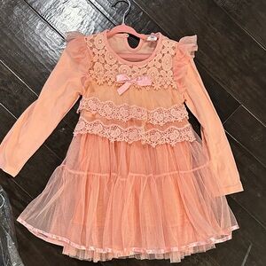 Charming Pink Lace Kids Dress